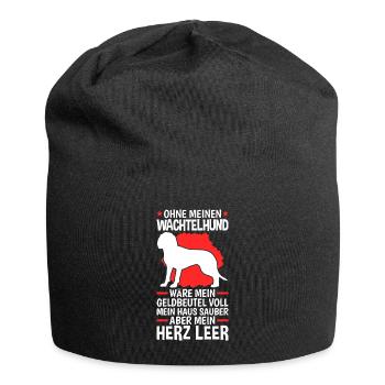Ohne meinen Wachtelhund Deutscher Wachtel - Jersey-Beanie - Schwarz - Vorne