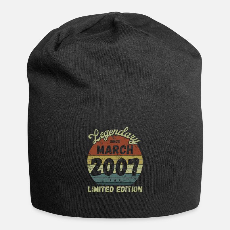 Legendary since March 2007 - Geburtstag - Jersey-Beanie - Schwarz