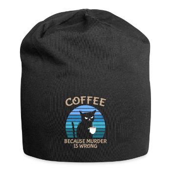 Coffee Because Murder Is Wrong Black Cat - Jersey-Beanie - Schwarz - Vorne