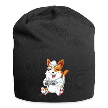 Katze Videospieler - Jersey-Beanie - Schwarz - Vorne