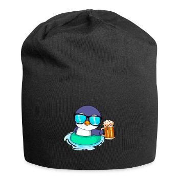 Sommer Pinguin Bier Biertrinker Männer - Jersey-Beanie - Schwarz - Vorne