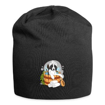 BORDER COLLIE Sauna Wellness - Jersey-Beanie - Schwarz - Vorne