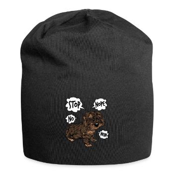 Rough-haired dachshund - Jersey Beanie - black - Front