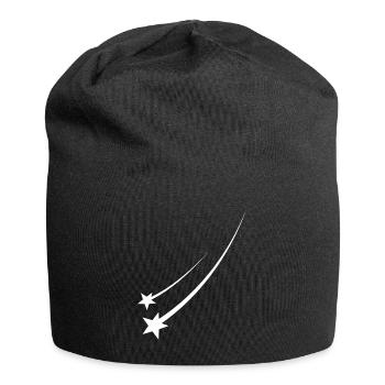 Sternschnuppe - Jersey-Beanie - Schwarz - Vorne
