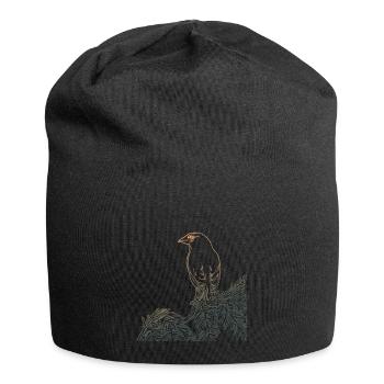 Vogel Wald Baum Vogelmotiv Natur Tier Motiv - Jersey-Beanie - Schwarz - Vorne