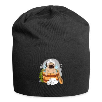 Pug Sauna Bien-être - Bonnet en jersey - noir - Devant