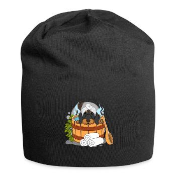 Rauhaardackel Sauna Bien-être - Bonnet en jersey - noir - Devant