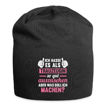 Trauzeugin - Jersey-Beanie - Schwarz - Vorne