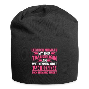Trauzeugin - Jersey-Beanie - Schwarz - Vorne