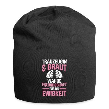 Trauzeugin - Jersey-Beanie - Schwarz - Vorne