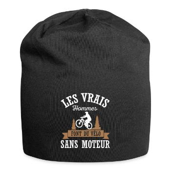 Les vrais hommes font du vélo sans moteur cycliste - Bonnet en jersey - noir - Devant