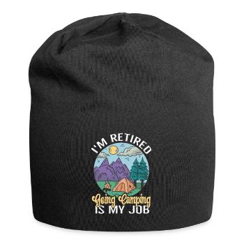 I'm retired Camping is my Job Rentner Camper - Jersey-Beanie - Schwarz - Vorne