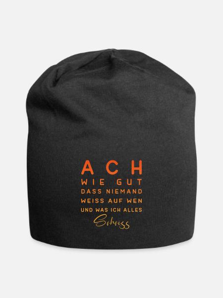 Ach wie gut das niemand weiss... - Jersey-Beanie - Schwarz