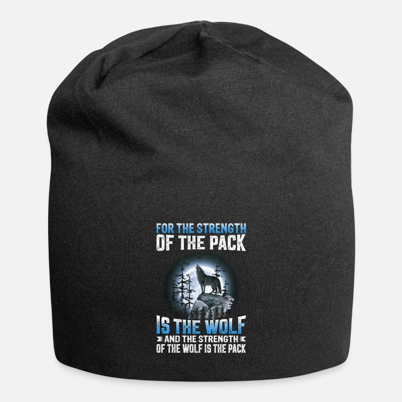 Wolfsspruch Wölfe Wolfsrudel Wolf - Jersey-Beanie - Schwarz