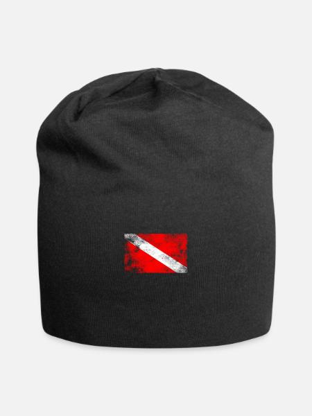 Drapeau de plongeur Pavillon de plongée Cadeau de plongeur - Bonnet en jersey - noir