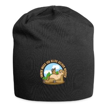 Immer muss ich alles selber machen - Jersey-Beanie - Schwarz - Vorne