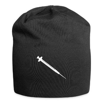 Spritze Weiss - Jersey-Beanie - Schwarz - Vorne