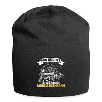 Mir reicht's ich geh zu meiner Modelleisenbahn Eis - Jersey-Beanie - Schwarz - Vorne