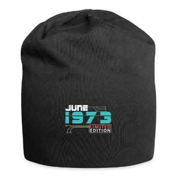 June 1973 - Geburtstag im Juni - Jersey-Beanie - Schwarz - Vorne