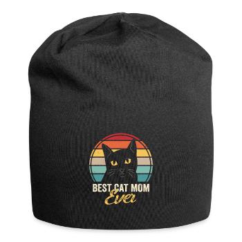 Best Cat Mom Ever Cats Mama Funny Retro - Jersey Beanie - black - Front