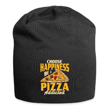 Feinschmecker Foodie Pizza Geschenk - Jersey-Beanie - Schwarz - Vorne