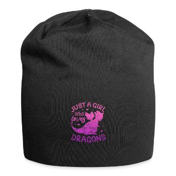 Drache Girl Drachen Dragon Mädchen Geschenk - Jersey-Beanie - Schwarz - Vorne