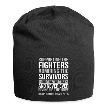 Brain Tumor Glioblastoma Survivor Cancer Ribbon - Jersey Beanie - black - Front