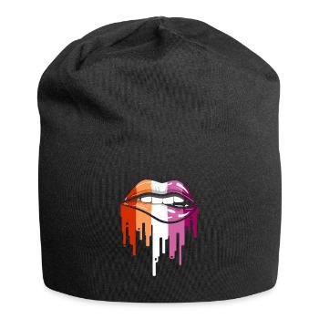 Lesben Lippen - Jersey-Beanie - Schwarz - Vorne