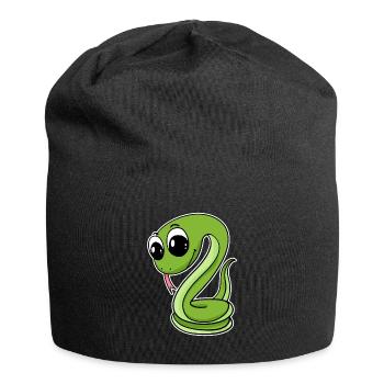 Serpent vert - Bonnet en jersey - noir - Devant