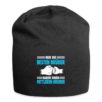 Brüder Mittlerer Bruder - Jersey-Beanie - Schwarz - Vorne