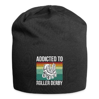 Süchtig nach Roller Derby Design für einen Roller - Jersey-Beanie - Schwarz - Vorne