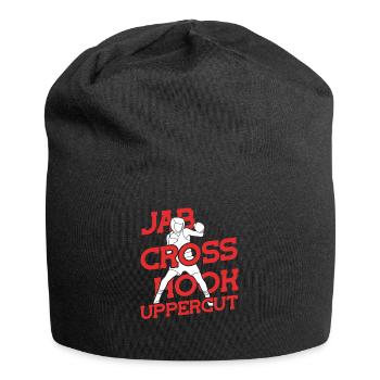 Jab Cross Hook Uppercut Boxen - Jersey-Beanie - Schwarz - Vorne