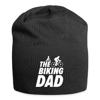 The Biking Dad Papa Bicycle Baby Father with Child - Jersey Beanie - black - Front