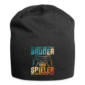 Gaming Bruder Schwester Gamer Zocker Geburtstag Ge - Jersey-Beanie - Schwarz - Vorne
