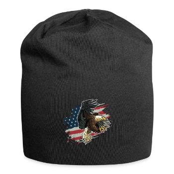 Patriotic USA Flag Bald Eagle - Jersey Beanie - black - Front