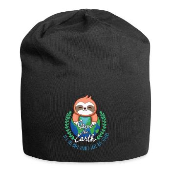 Sauvez la Terre Planète paresseuse Kawaii Sauvez la journée - Bonnet en jersey - noir - Devant