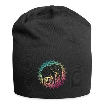 Yoga Elefant Mandala - Jersey-Beanie - Schwarz - Vorne