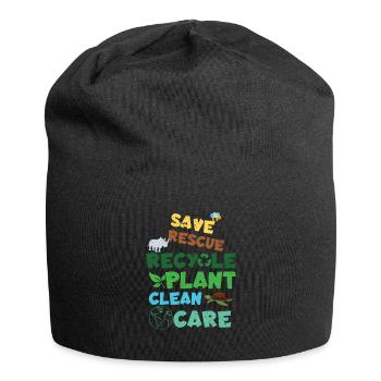 Save Rescue Clean Planet Save Earth Day - Jersey-Beanie - Schwarz - Vorne