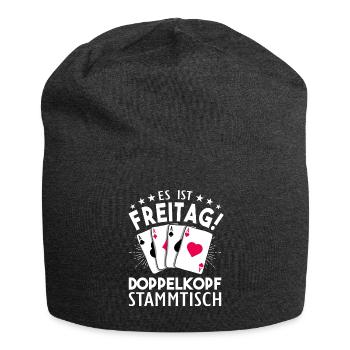 Doppelkopf - Jersey-Beanie - Anthrazit - Vorne