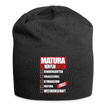 Matura 2022 Abitur bestanden WELTHERRSCHAFT Matura - Jersey-Beanie - Schwarz - Vorne