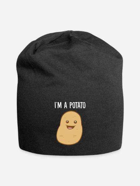 Je suis une pomme de terre - Bonnet en jersey - noir