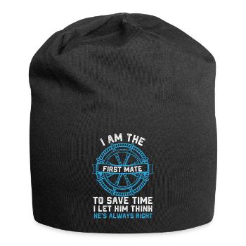first mate sail Design for a sailing or boat - Jersey-Beanie - Schwarz - Vorne