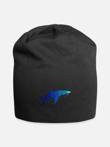 Hai Mandala geometrischer Hai Taucher - Jersey-Beanie - Schwarz