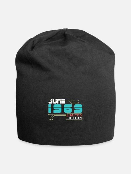 June 1969 - Geburtstag im Juni - Jersey-Beanie - Schwarz
