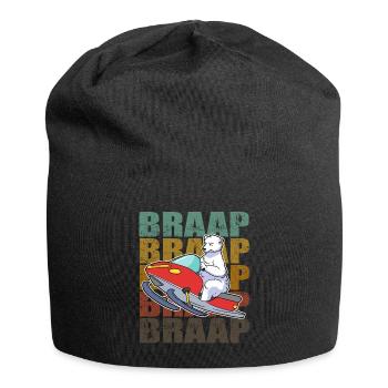 Braap Snowmobile Schneemobil Geschenk - Jersey-Beanie - Schwarz - Vorne