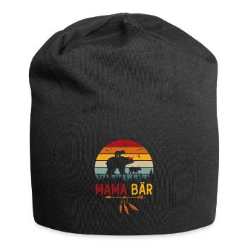 MamaBär - Jersey-Beanie - Schwarz - Vorne