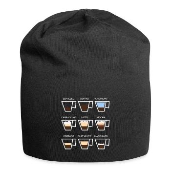 Coffee Lover Barista Cafe Minimalism Coffeeshop - Jersey-Beanie - Schwarz - Vorne