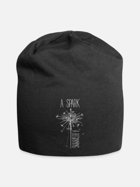 Ein Funke Ein beginnendes motivierendes Wunderkerzen-Design - Jersey-Beanie - Schwarz