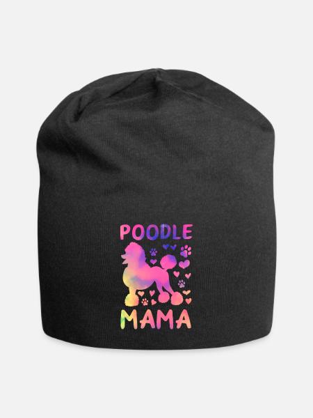 Caniche Mama Caniche Maman Caniche Amoureux - Bonnet en jersey - noir