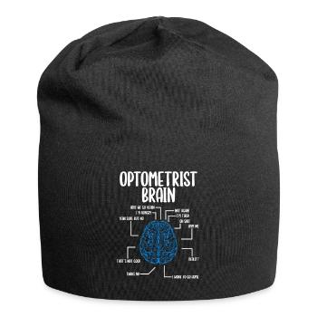 Optician Brain Opthalmology Eye Whisperer Eyeglass - Jersey Beanie - black - Front